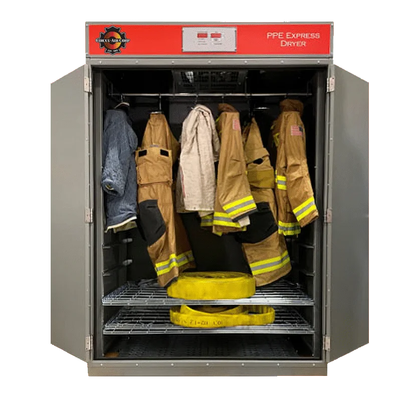 Dryer designed to for firefighter turnout gear & hose.